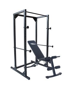 BodyTrain Power Rack & Foldable Adjustable Weight Bench Package