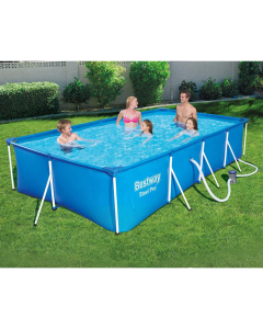 Bestway 13ft Rectangular Above Ground Steel Pro Swimming Pool Set