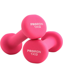 PROIRON Neoprene Coated 1kg Dumbbells