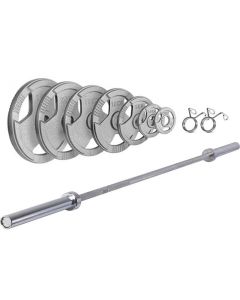 Ironman 200kg Olympic Tri-grip Hammertone Weight Set with 86" Olympic Weight Bar