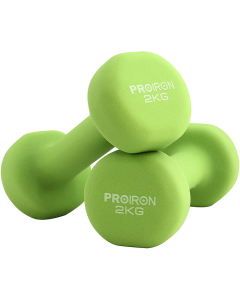 PROIRON Neoprene Coated 2kg Dumbbells