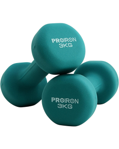 PROIRON Neoprene Coated 3kg Dumbbells