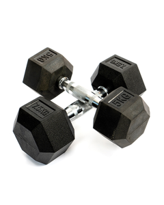 Ironman Rubber Coated Hex 5kg Dumbbell Pair