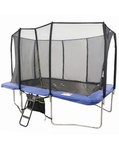 8x12ft Rectangular Trampoline with Safety Enclosure Grey – Free Ladder & Shoe Tidy