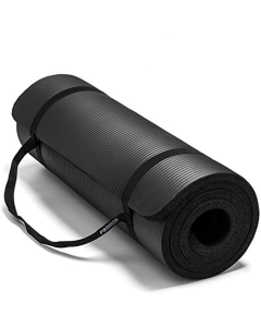 PROIRON 15mm High Density Exercise Mat with Carrying Strap - Black