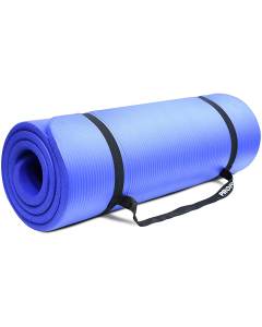 PROIRON 15mm High Density Exercise Mat with Carrying Strap - Blue