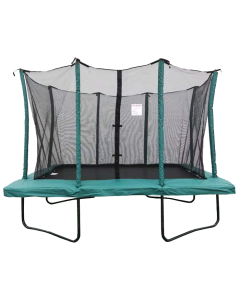 8x12ft Green Powder Coated Rectangular Trampoline With Safety Enclosure