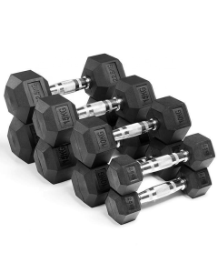 Ironman Rubber Coated Hex 30kg Dumbbell