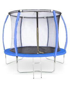 Amigo 8ft Trampoline with Enclosure Free Shoe Tidy & Ladder – Blue