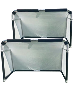 Hillman 6ft x 4ft Aluminium Folding Football Goals - 2 Pack