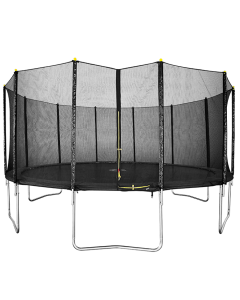 16ft Black Trampoline with Safety Enclosure