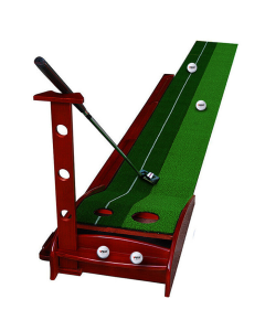 Hillman PGM Pine Wood Golf Putting Trainer with Auto Ball Return